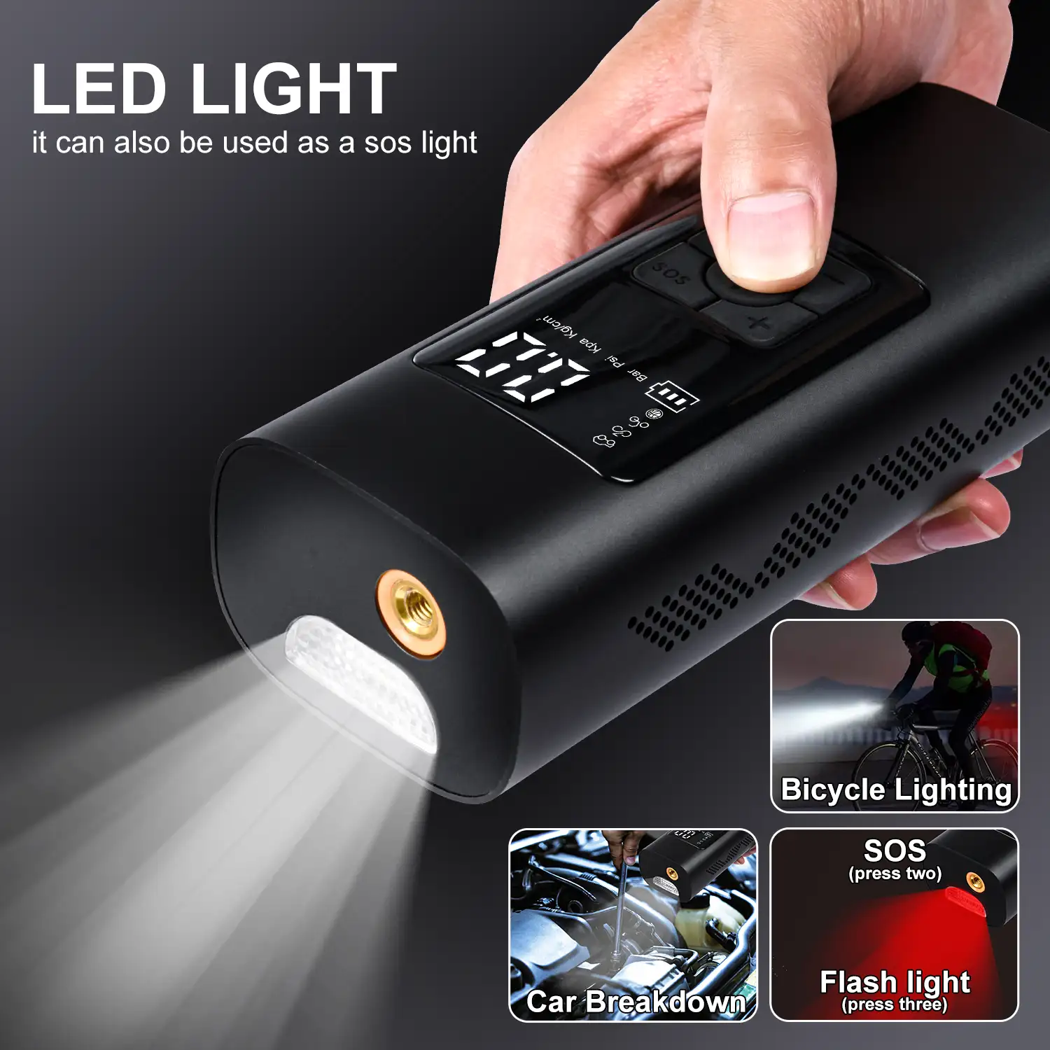 Air pump with LED light