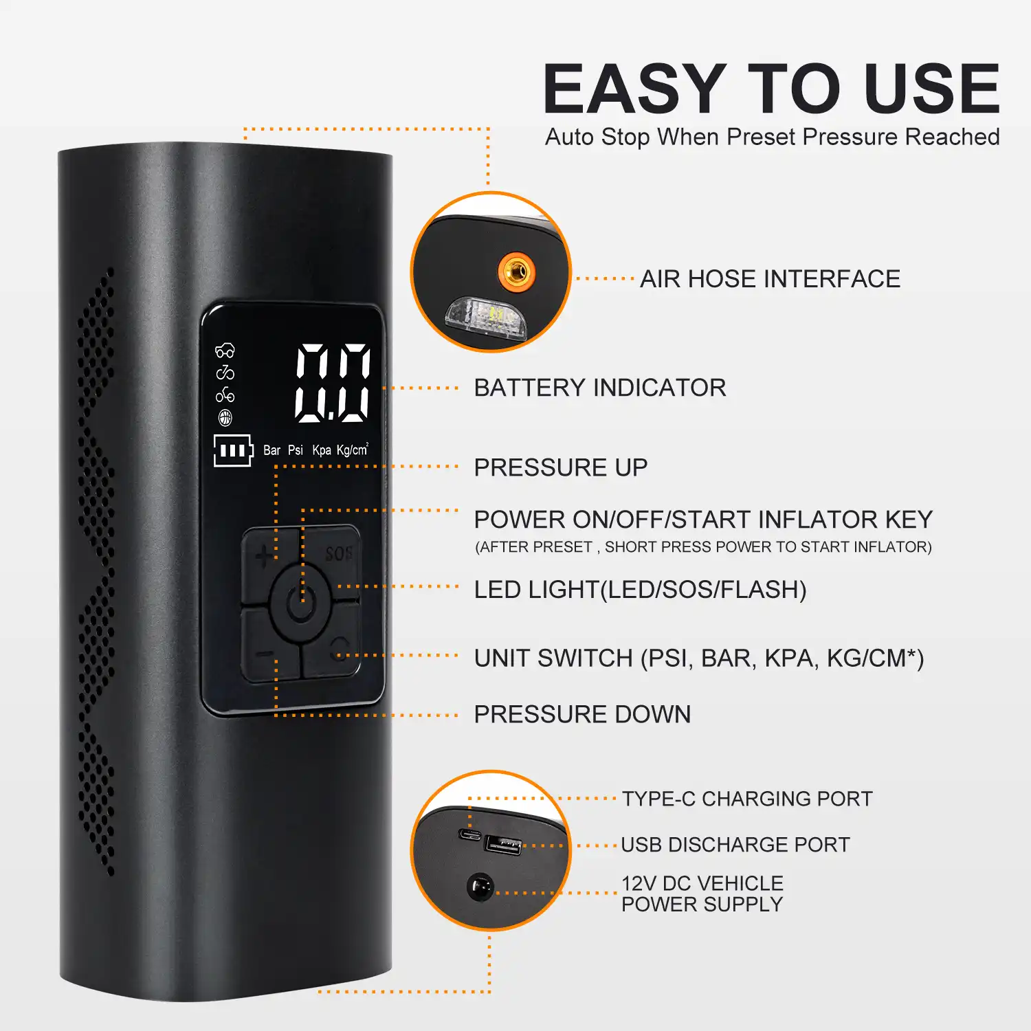 Multifunctional Portable Air Pump